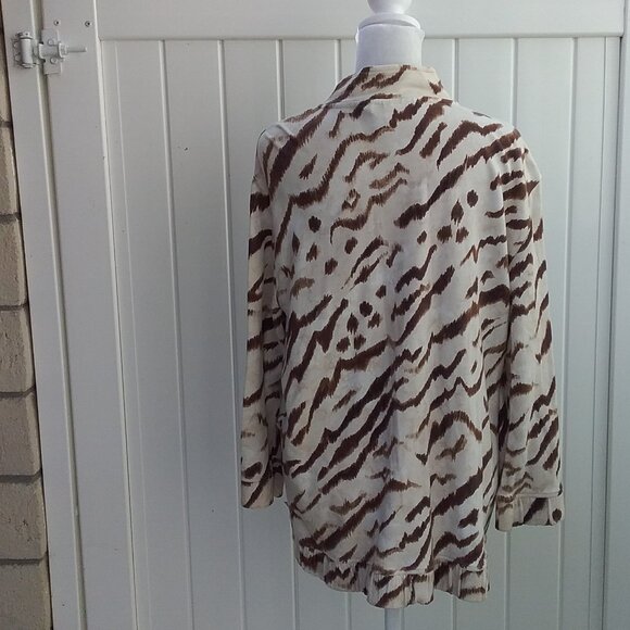 Chico's ZEnergy Women's Zipper Jacket Cotton Knit Blend Beige Bown Size3=XL - Picture 4 of 4